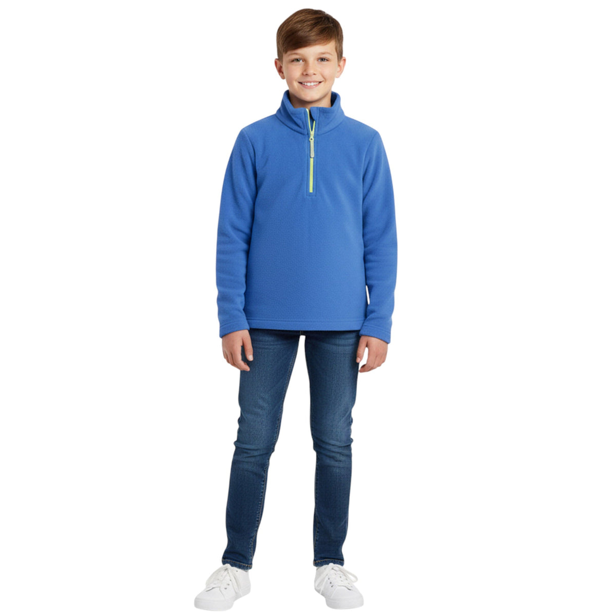 Kids Unisex Fleece Top – 1/4 Zip High Neck Pullover Sweatshirt