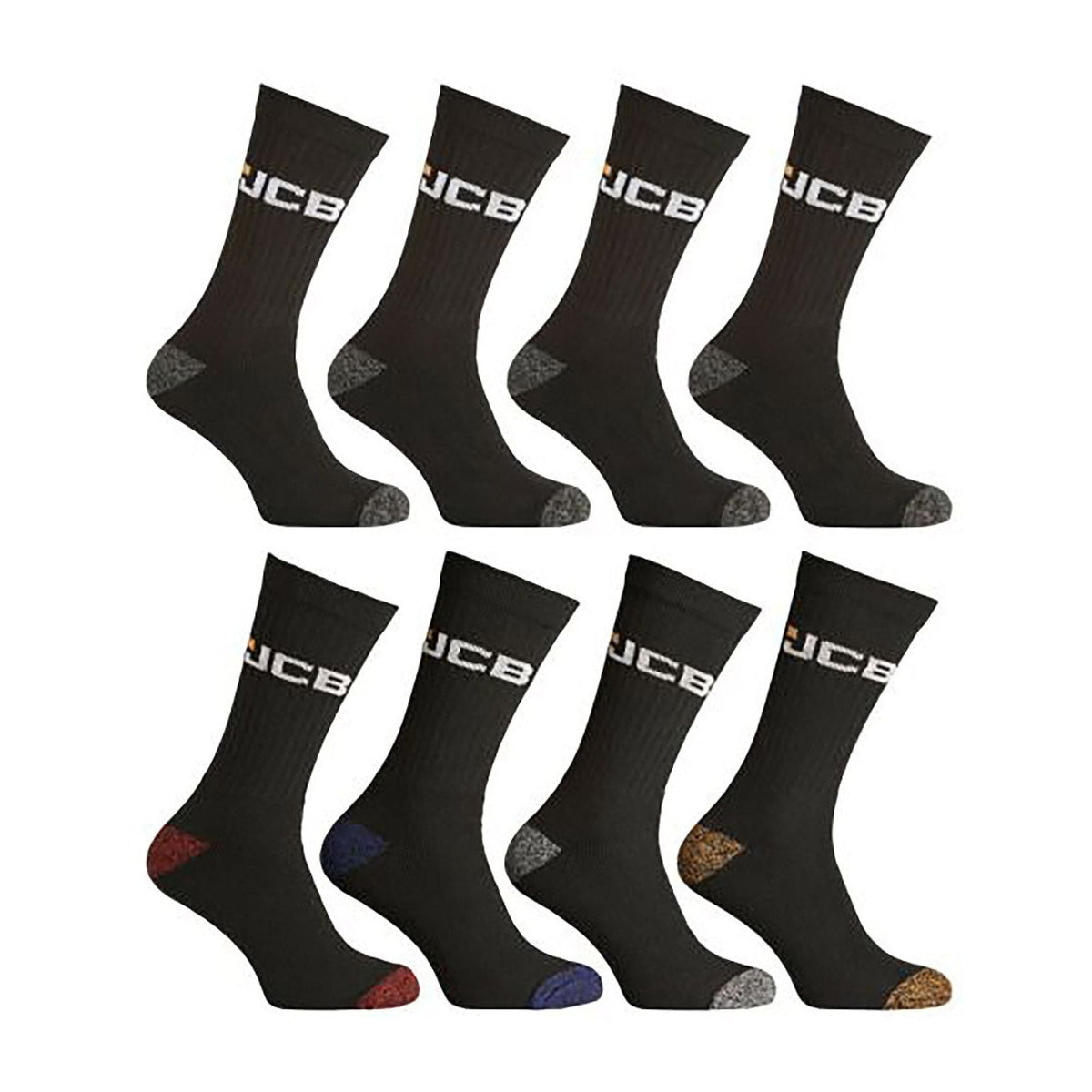 8 Pack Mens Cotton Ultimate Work Socks for Safety Boots