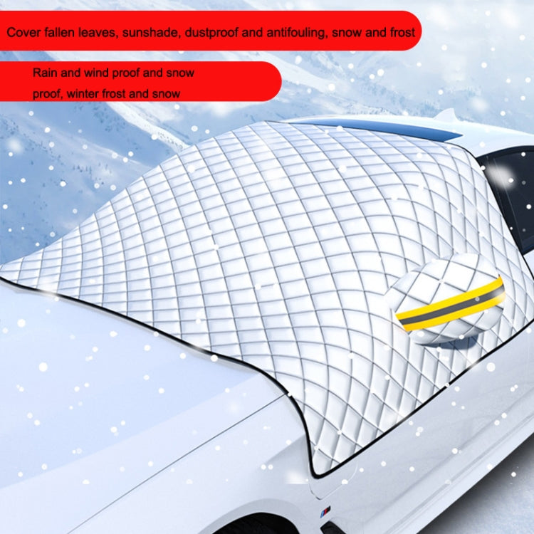 SUITU R-3945 Car Winter Front Glass Snow Shield Defrost Sunshade Thickened Car Clothing, Style: Non-magnet With Earmuffs