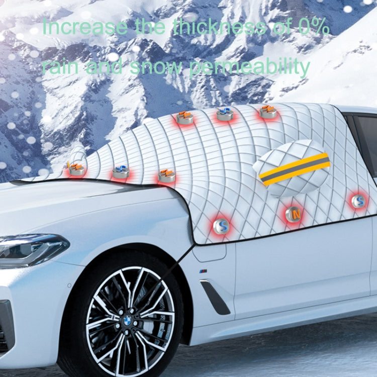 SUITU R-3945 Car Winter Front Glass Snow Shield Defrost Sunshade Thickened Car Clothing, Style: Non-magnet With Earmuffs