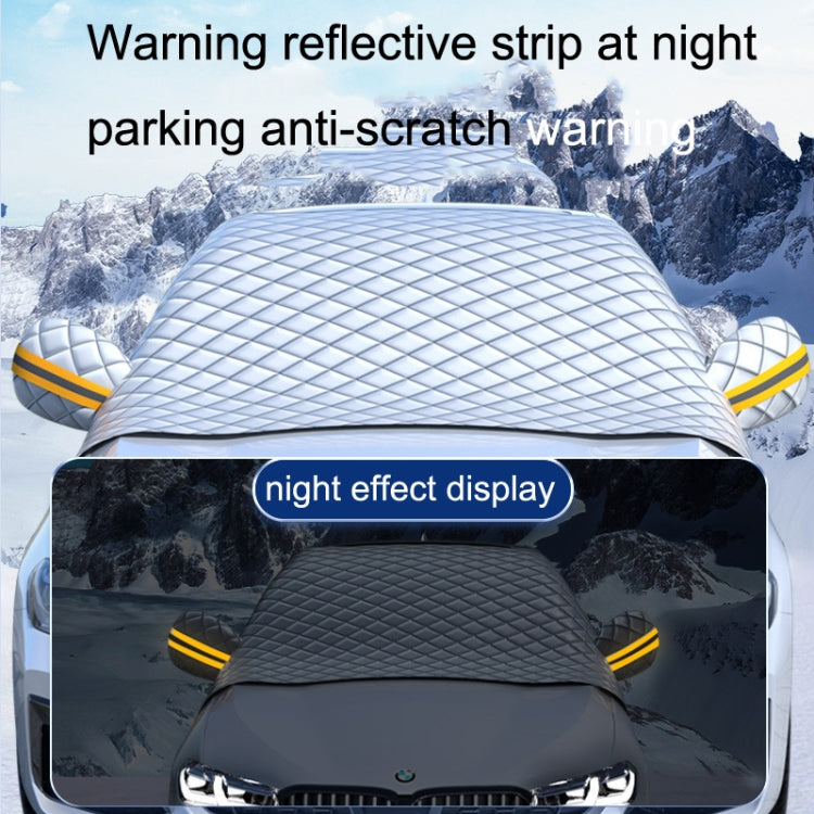 SUITU R-3945 Car Winter Front Glass Snow Shield Defrost Sunshade Thickened Car Clothing, Style: Non-magnet With Earmuffs