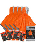 Waterproof Survival Poncho (4pc) Thermal Foil Coating Blanket for Heat Retention With A Reversible Hood.